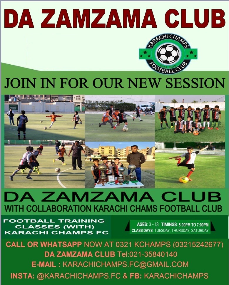 Karachi Champs Football Club DA Zamzama Club DHA Karachi
